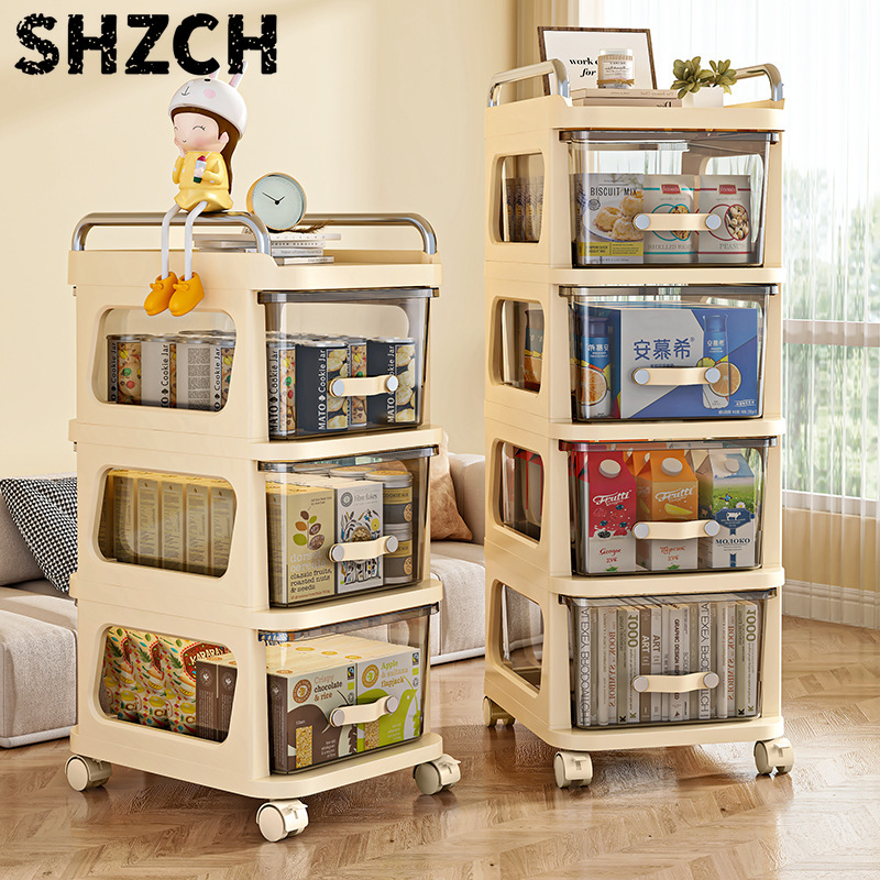 Baby Nursery Drawers - Multifunctional Snack Cart Mobile Organizer Holder