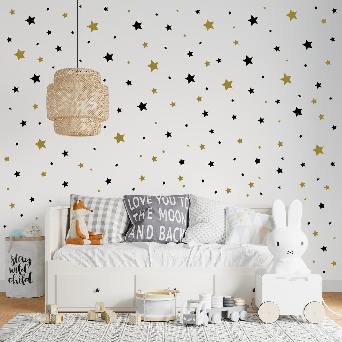 Baby Nursery Artwork - Cartoon 65Pcs Star Wall Sticker Baby