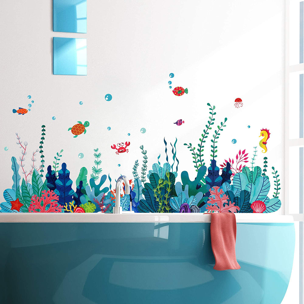 Baby Nursery Under The Sea - Large Under The Sea Grass Wall