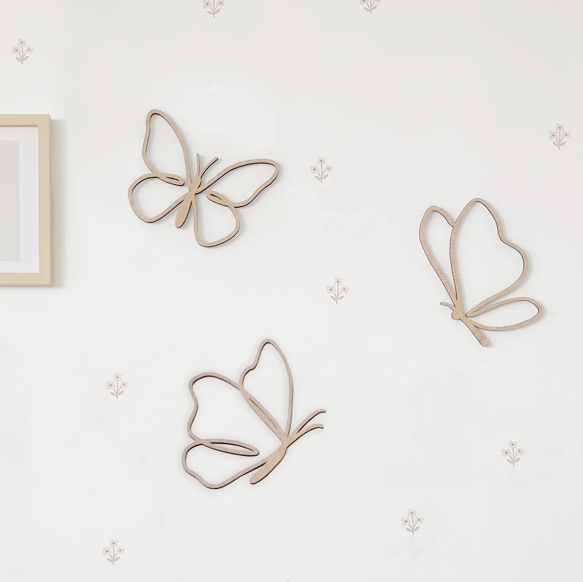 Baby Nursery Artwork - Wooden Butterflies Sign, Wooden Wall Decor,