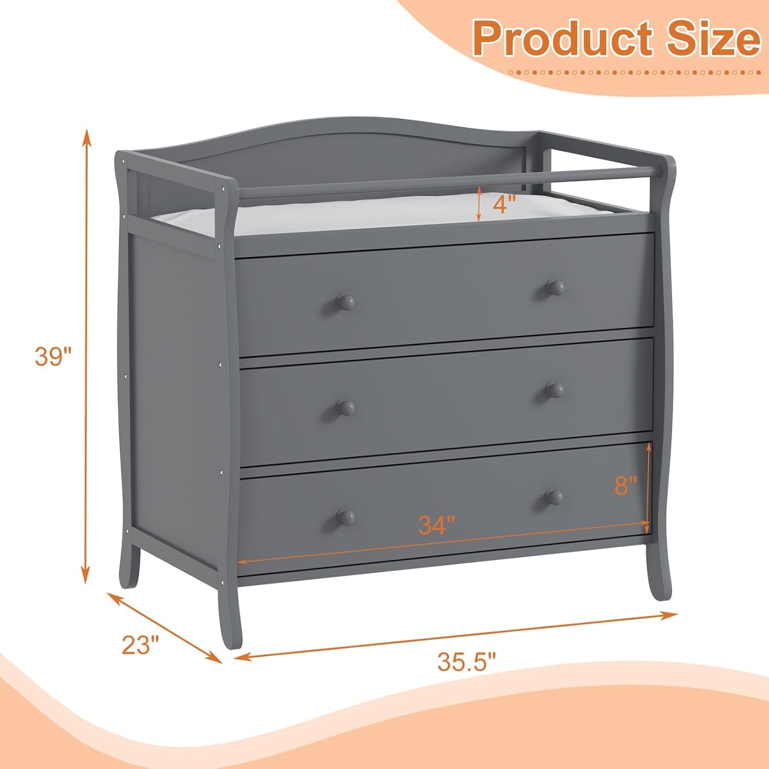 3 Drawers Baby Changing Table  - Baby Nursery Drawers ulasan dan harga