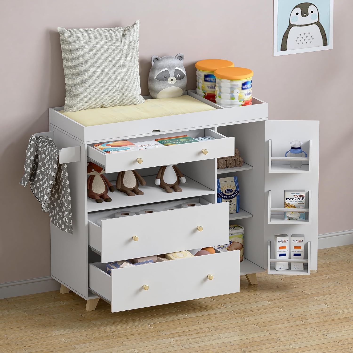 Baby Changing Table, Modern Di - Baby Nursery Drawers ulasan dan harga