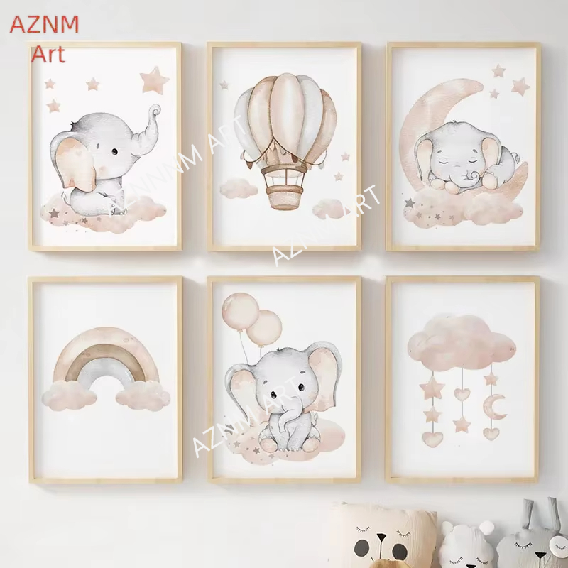 Elephant Balloon Rainbow Moon  - Baby Nursery Home ulasan dan harga
