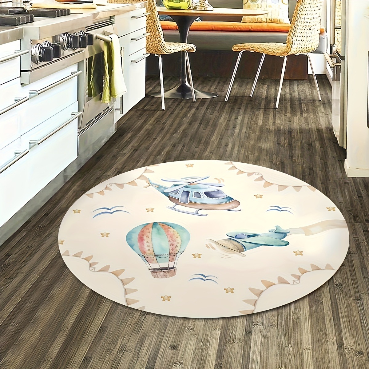 Whimsical Hot Air Balloon Airp - Baby Nursery Rug ulasan dan harga
