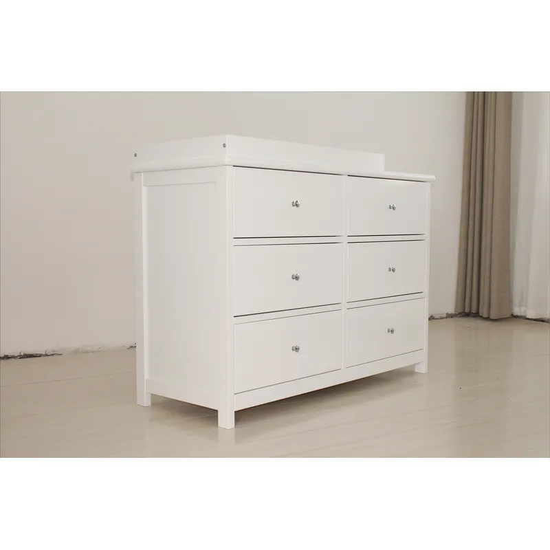 White Baby Storage Cabinet 6 D - Baby Nursery Drawers ulasan dan harga