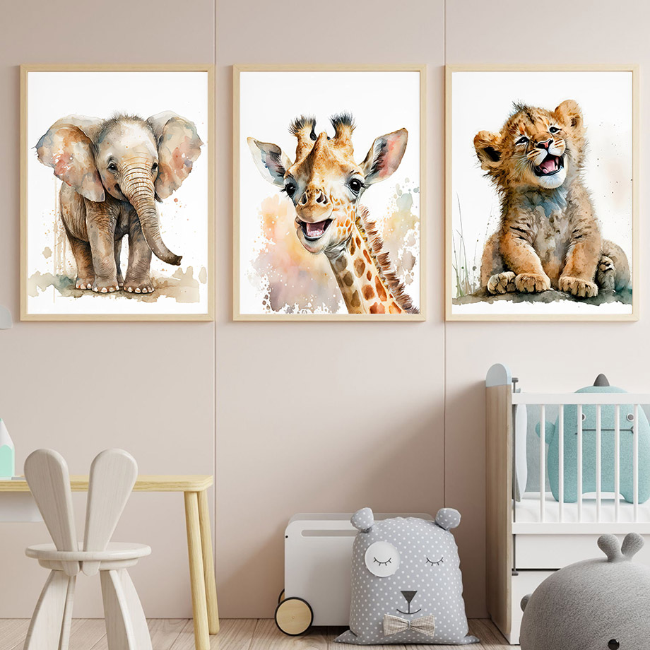 Elephant Giraffe Lion Tiger Ze - Baby Zebra Nursery ulasan dan harga