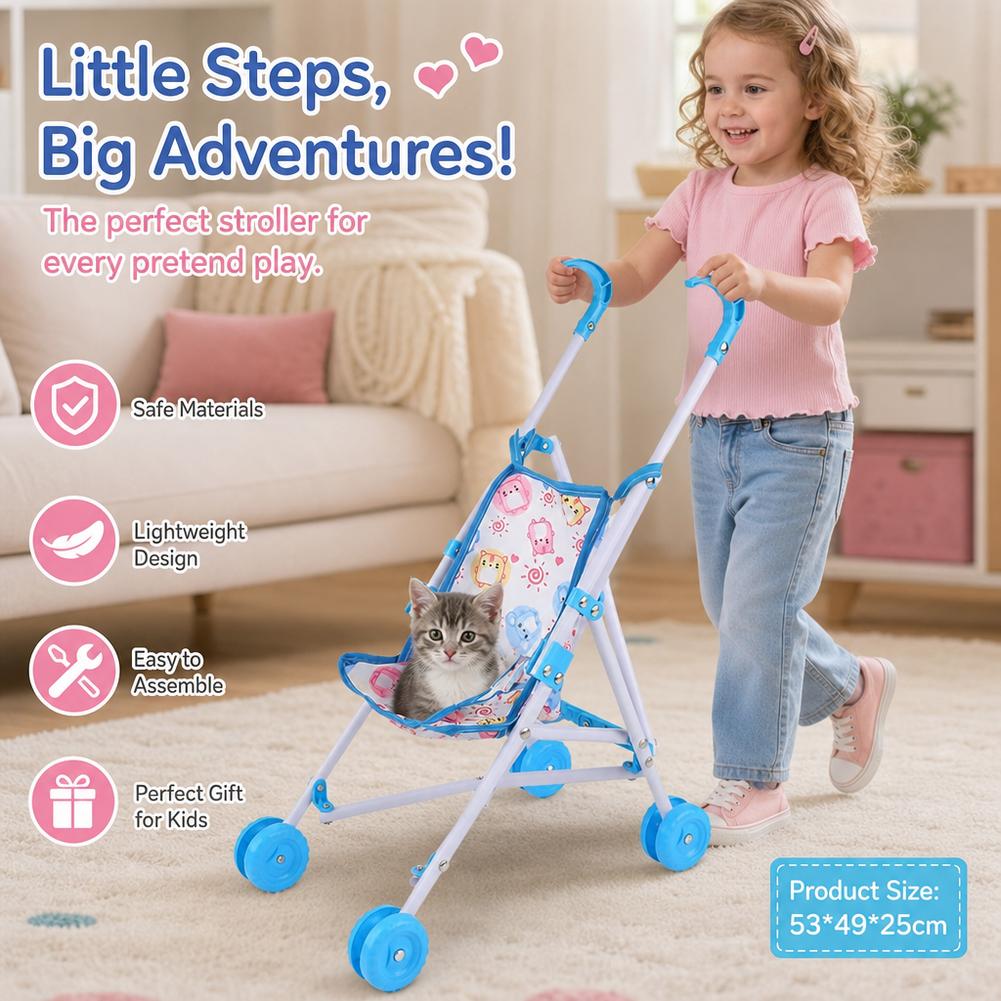 Doll Stroller Pink Baby Pram T - Baby Nursery Trolley ulasan dan harga