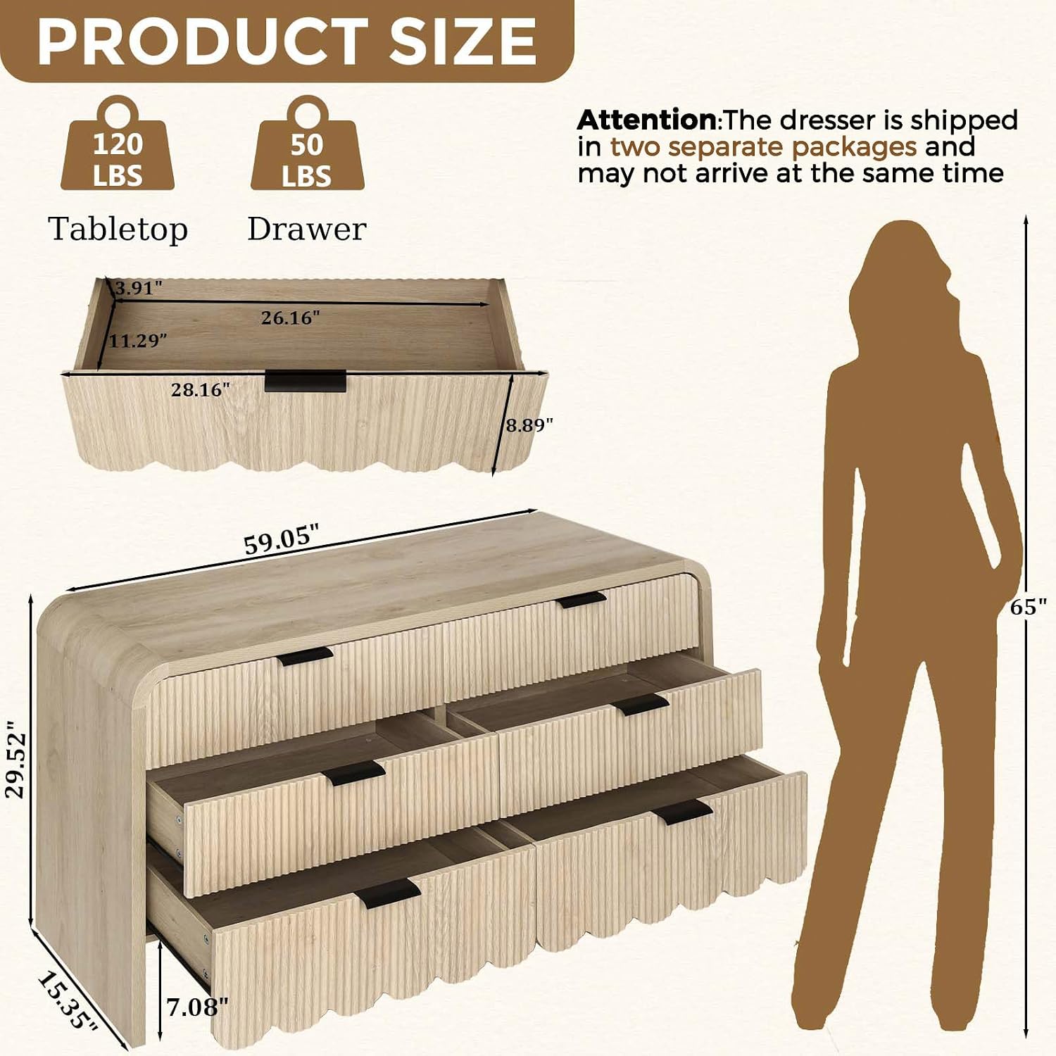 Wood 6 Drawer Dresser Nursery  - Baby Nursery Drawers ulasan dan harga