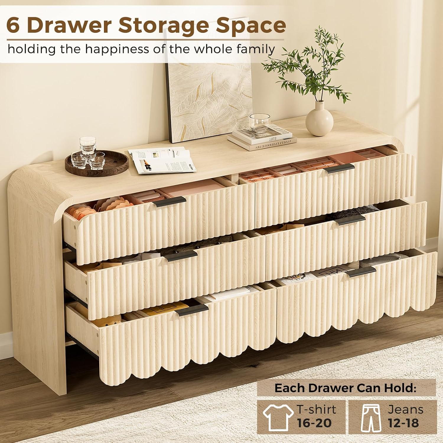 Wood 6 Drawer Dresser Nursery  - Baby Nursery Drawers ulasan dan harga