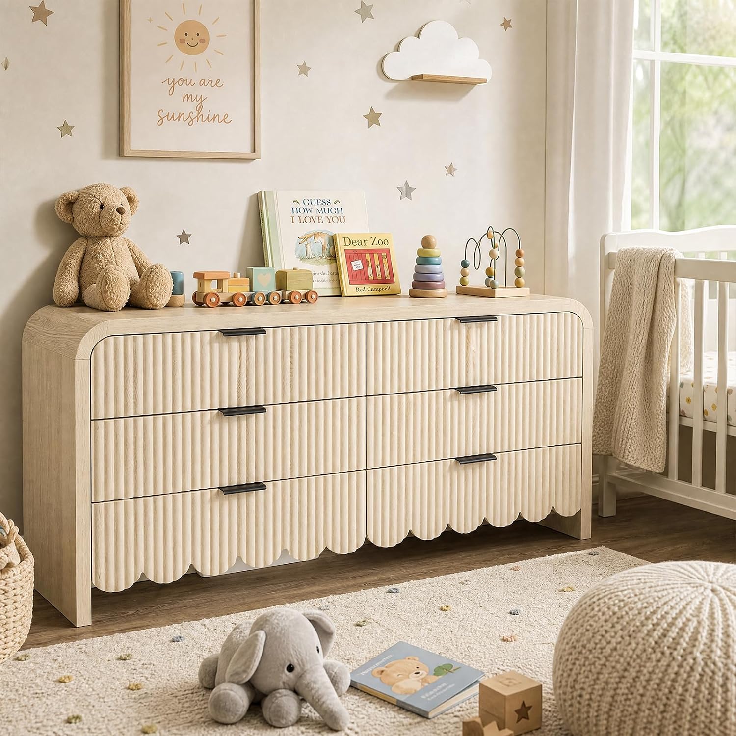 Wood 6 Drawer Dresser Nursery  - Baby Nursery Drawers ulasan dan harga