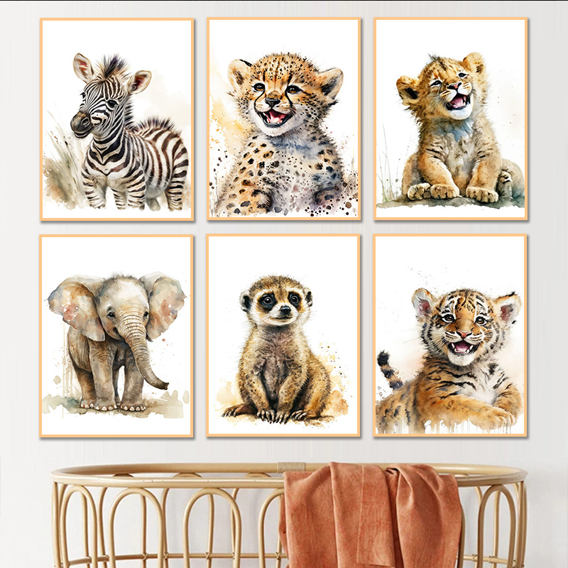 Watercolor Animals Baby Cheeta - Baby Zebra Nursery ulasan dan harga
