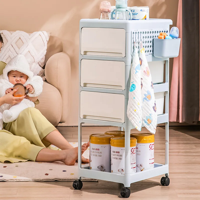 Cream Mobile Storage Cart,Mult - Baby Nursery Drawers ulasan dan harga