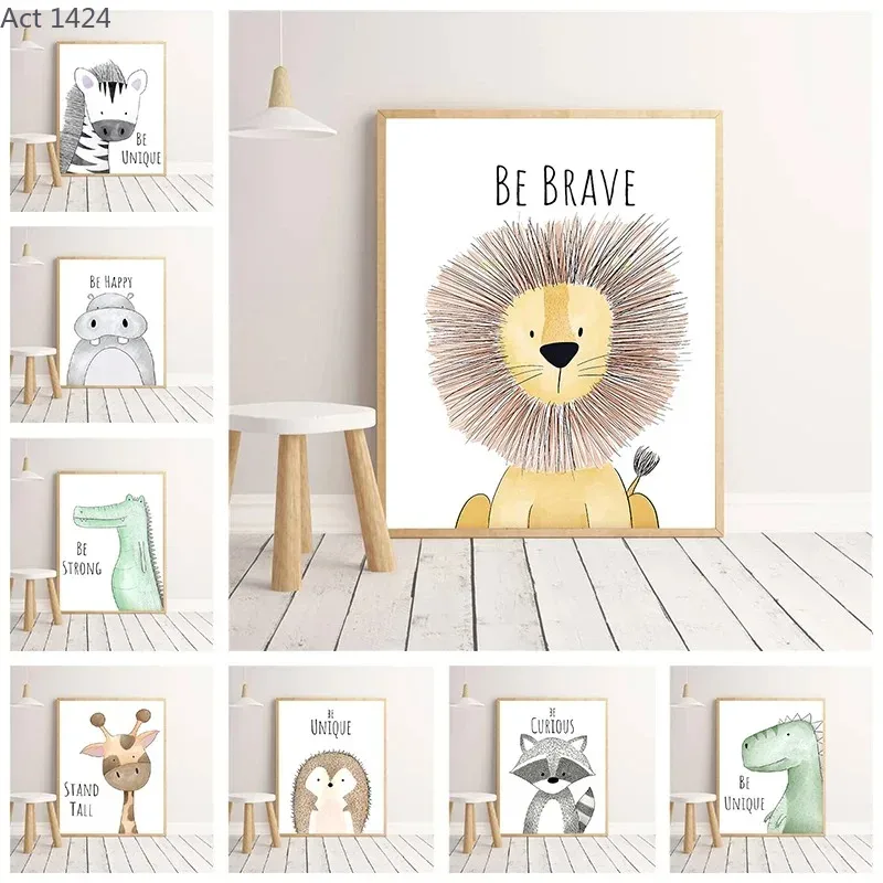 Cartoon Animal Canvas Painting - Baby Zebra Nursery ulasan dan harga