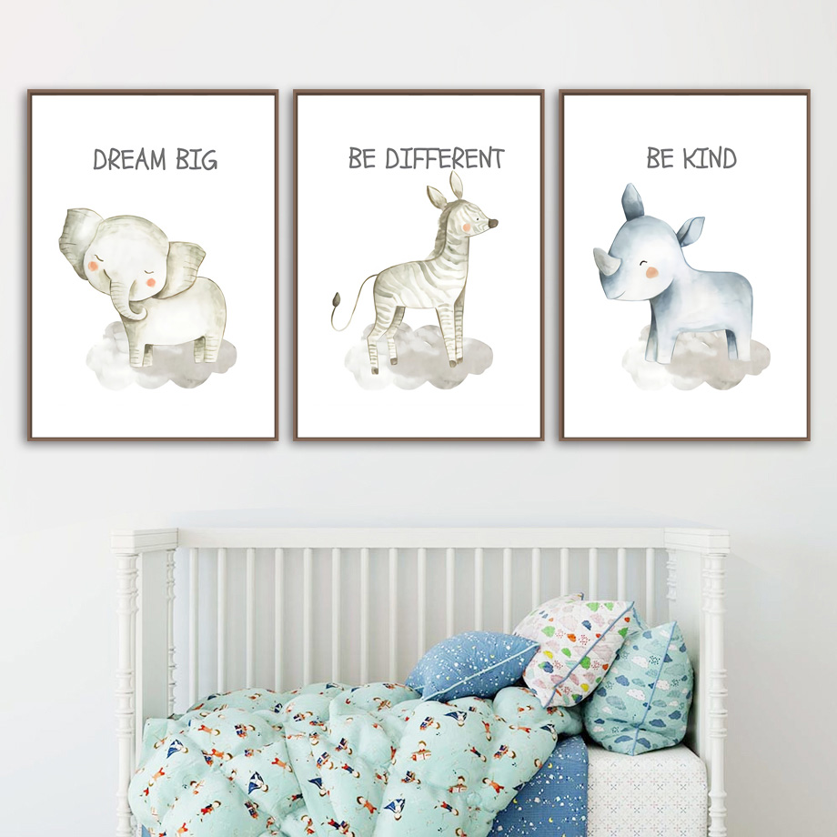 Nursery Wall Art Canvas Painti - Baby Zebra Nursery ulasan dan harga