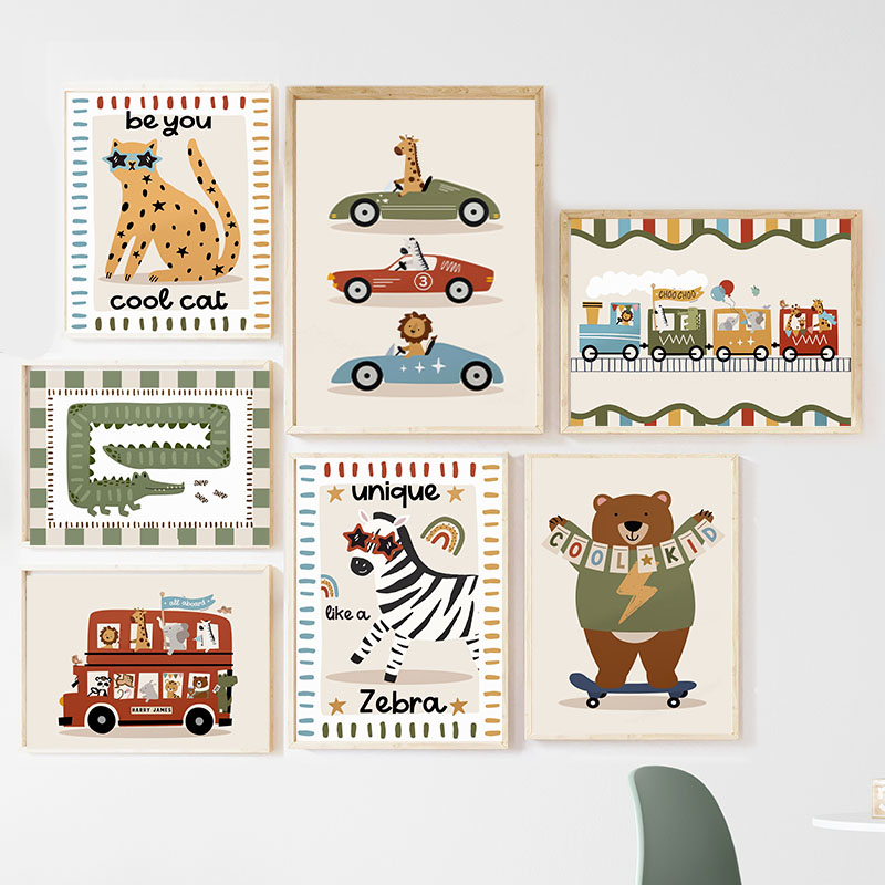 1pc Frameless Funny Cartoon An - Baby Zebra Nursery ulasan dan harga