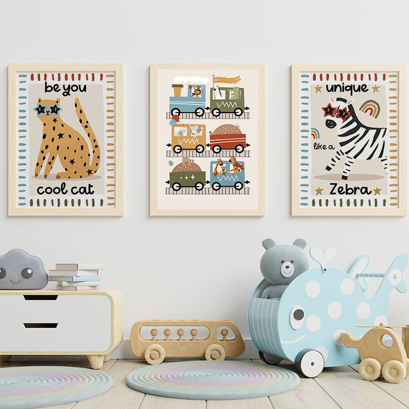 1pc Frameless Funny Cartoon An - Baby Zebra Nursery ulasan dan harga