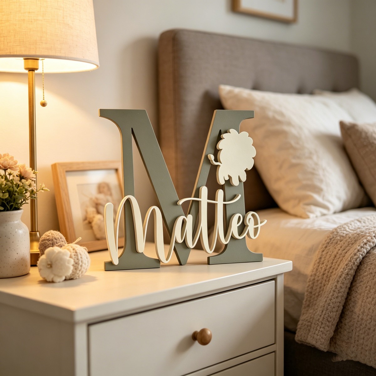 1Pc Custom Lion Name & Initial - Baby Nursery Home ulasan dan harga