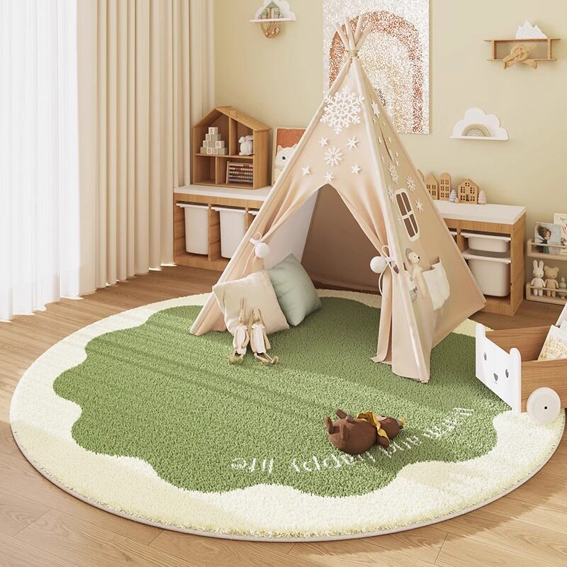 VIKAMA Cashmere-Look Round Rug - Baby Nursery Rug ulasan dan harga