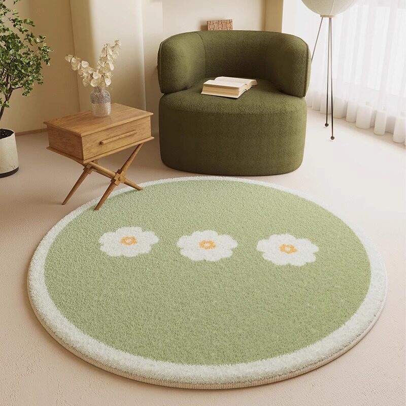 VIKAMA Cashmere-Look Round Rug - Baby Nursery Rug ulasan dan harga