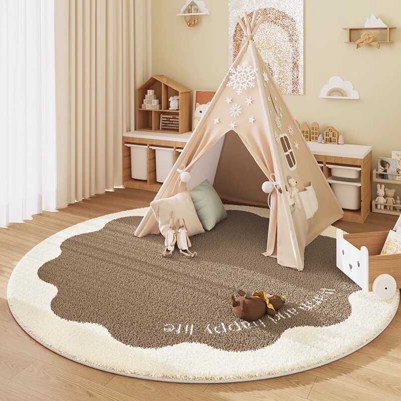 VIKAMA Cashmere-Look Round Rug - Baby Nursery Rug ulasan dan harga