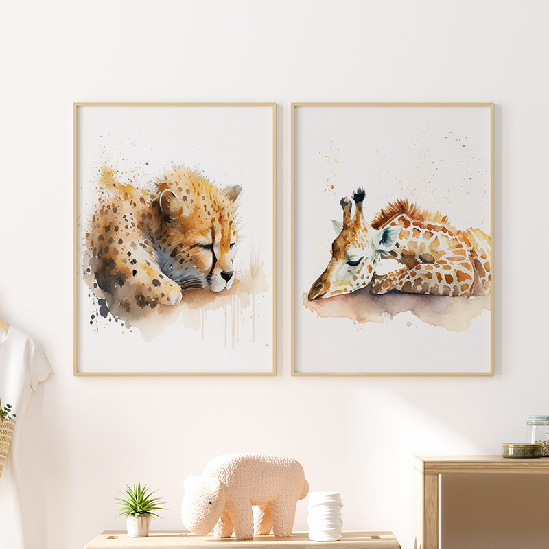Watercolor Sleeping Safari Ani - Baby Zebra Nursery ulasan dan harga