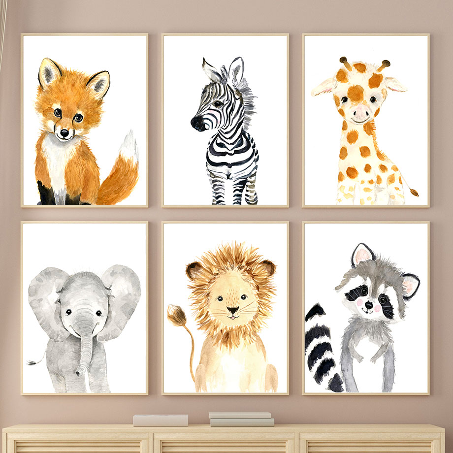Boho Raccoon Elephant Lion Fox - Baby Zebra Nursery ulasan dan harga