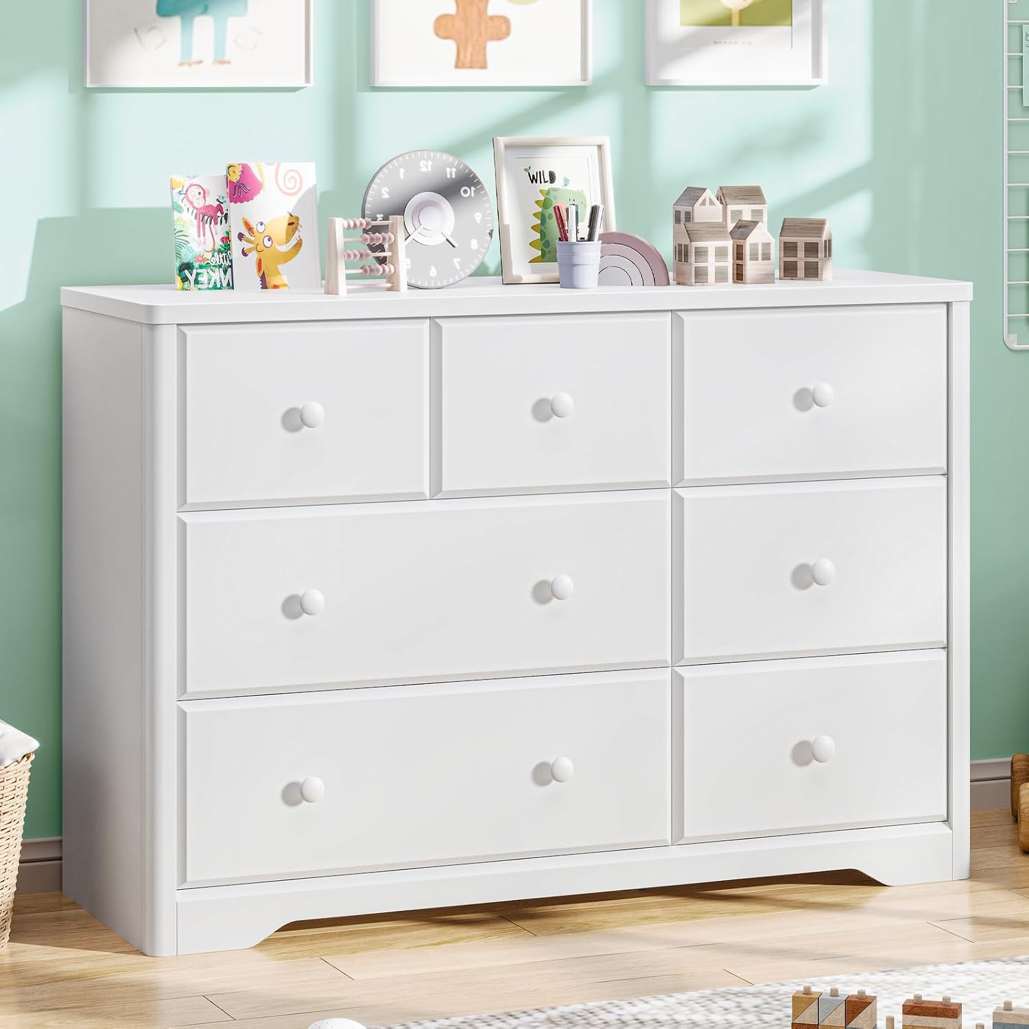 Dresser Cabinet 7 Drawers Kids - Baby Nursery Drawers ulasan dan harga