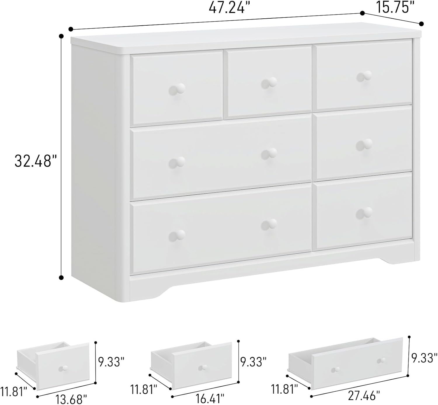 Dresser Cabinet 7 Drawers Kids - Baby Nursery Drawers ulasan dan harga
