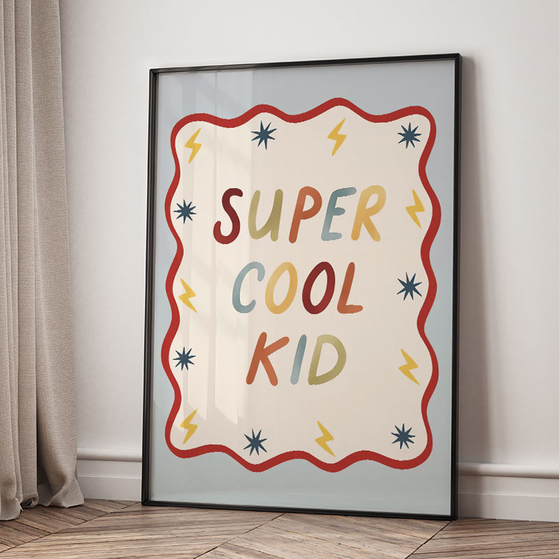 Funny Cartoon Super Cool Kid N - Baby Nursery Artwork ulasan dan harga